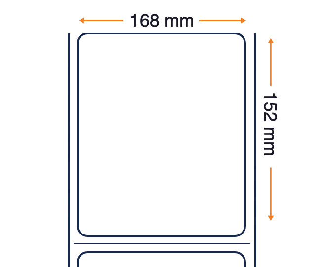 Zebra Z-Slip, Rollo de etiquetas, 168x152mm, 2 unidades por caja