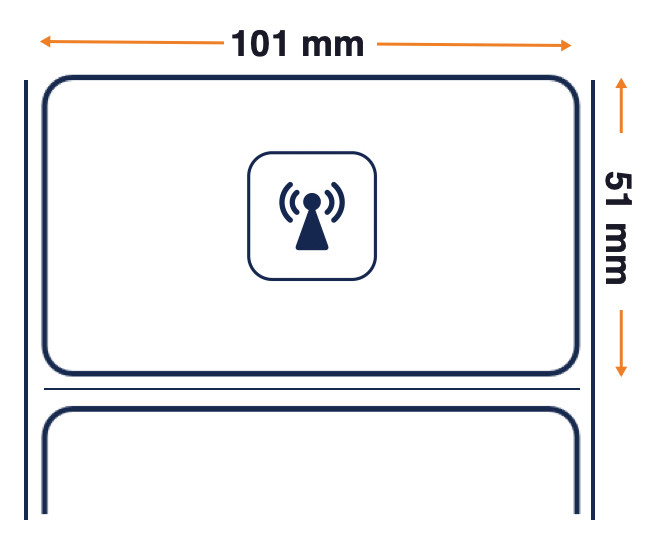 Zebra AIT, etiqueta RFID, papel, 101.6mm x 50.8mm,TT, Z-Tox 1500T, recubierto, adhesivo permanente, núcleo de 76,2 mm