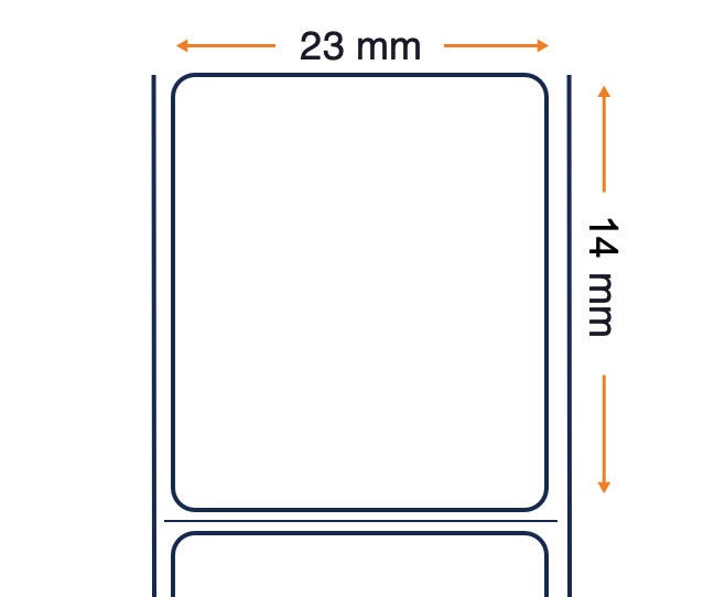 Zebra AIT, etiqueta RFID, polipropileno, 23.8mm x 13,9 mm, TT PolyPro 3000T, recubierto, adhesivo permanente, núcleo de 76,2 mm