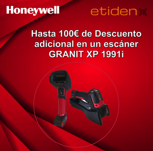 Consiga hasta 50€ de descuento adicional en una unidad demo del escáner GRANIT XP 1991i