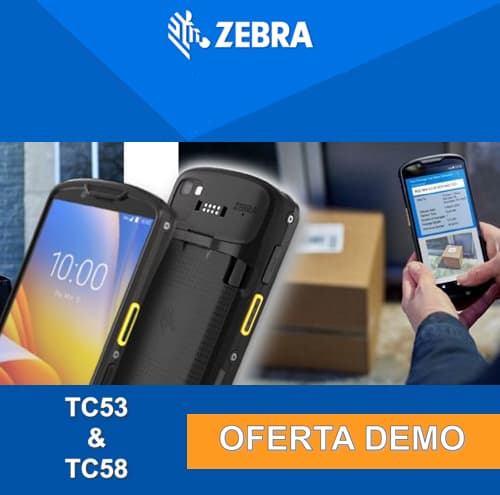 Descuento en la compra de equipos de demostración de hasta el 20 % en Zebra TC53e, TC58e y TC53e-RFID